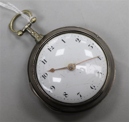 A George III silver pair-cased pocket watch A George III silver pair-cased pocket watch