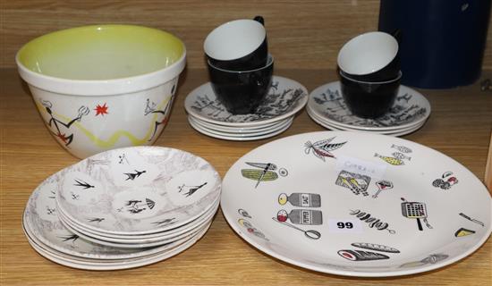 A group of 1950s ceramics including Meakin Parisienne A group of 1950s ceramics including Meakin Parisienne
