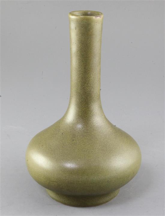 A Chinese teadust glazed bottle vase A Chinese teadust glazed bottle vase
