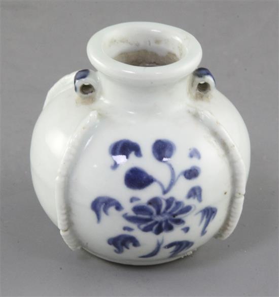A Chinese blue and white jarlet, Yuan - Ming dynasty, height 7.5cm A Chinese blue and white jarlet, Yuan - Ming dynasty, height 7.5cm