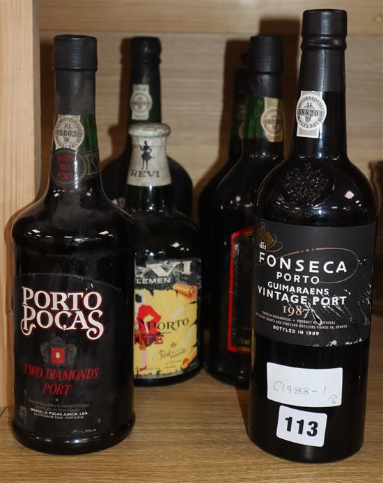 One bottle of Fonseca 1987 Vintage Port and five other ports One bottle of Fonseca 1987 Vintage Port and five other ports