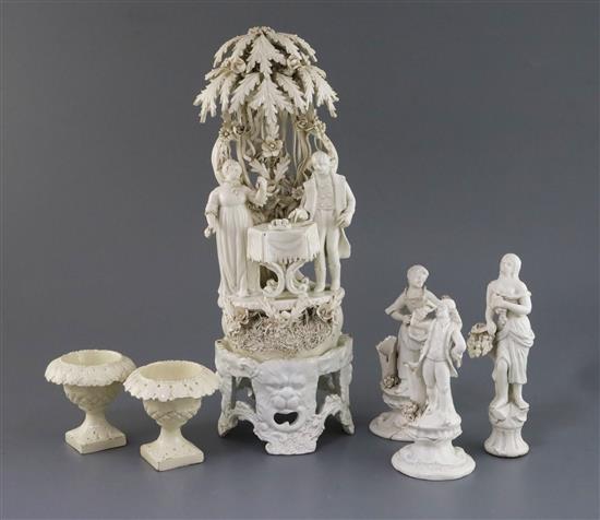 A group of Italian creamware, Naples, 19th century, A group of Italian creamware, Naples, 19th century,