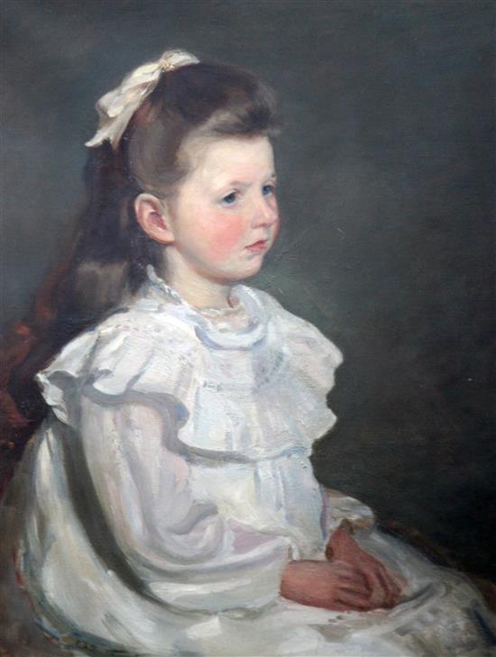 Carlo Frithjohn Smith (1859-1917) Portrait of a young girl 29 x 22in. Carlo Frithjohn Smith (1859-1917) Portrait of a young girl 29 x 22in.