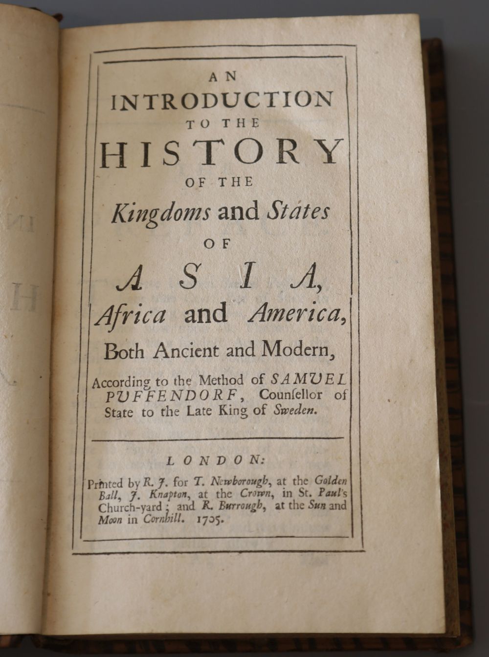 [Crull, Jacodus] - Introduction to the history of the Kingdoms and States of Asia, calf, 8vo, R.J. and T. Newborough, London, 1705