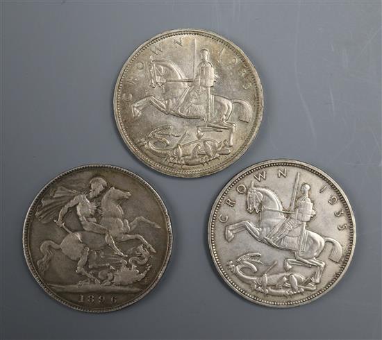 Three crowns 1896 and 1935 (3) Three crowns 1896 and 1935 (3)