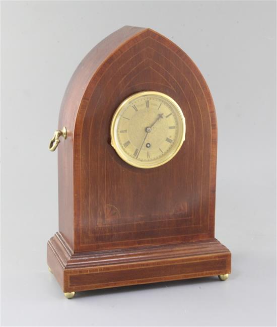 Barraud & Lunds. A Victorian gilt faced timepiece movement, 15in. Barraud & Lunds. A Victorian gilt faced timepiece movement, 15in.