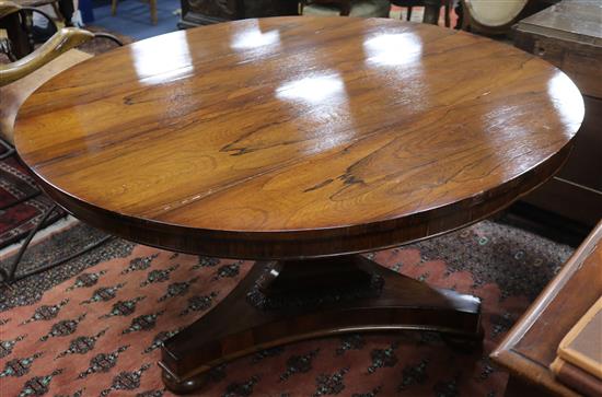 A Rosewood breakfast table W.133cm A Rosewood breakfast table W.133cm