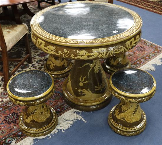 A garden table and chairs W.80cm Sale 131117 - Lot 869 - - Gorringe's