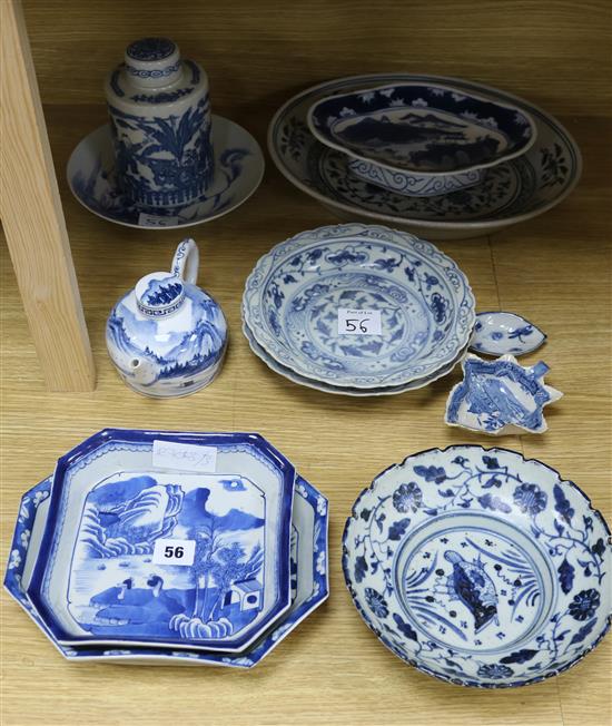 A collection of Chinese blue and white ceramics A collection of Chinese blue and white ceramics