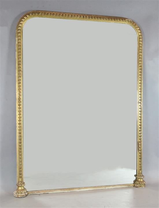An early Victorian giltwood console pier table, and a pier glass ensuite with arched plate, W.4ft 11 An early Victorian giltwood console pier table, and a pier glass ensuite with arched plate, W.4ft 11
