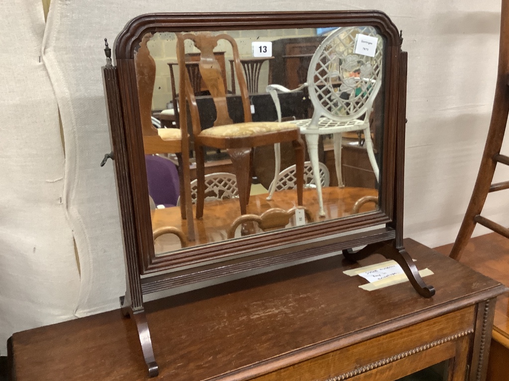 A mahogany dressing table mirror, width 53cm height 52cm