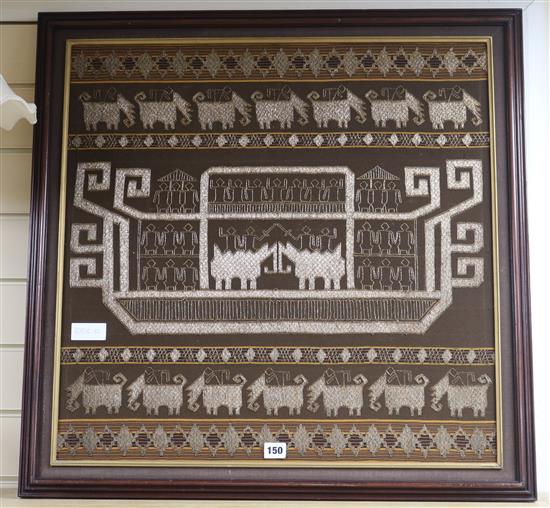 An Ikat weave panel, Indonesia 63 x 63cm An Ikat weave panel, Indonesia 63 x 63cm