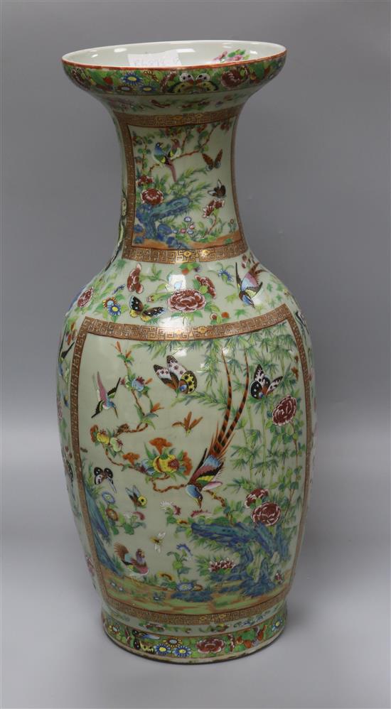 A large 19th century Chinese celadon ground vase A large 19th century Chinese celadon ground vase