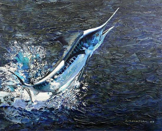 § Keith Shackleton (1923-2015) White Marlin 23.5 x 29.5in. § Keith Shackleton (1923-2015) White Marlin 23.5 x 29.5in.