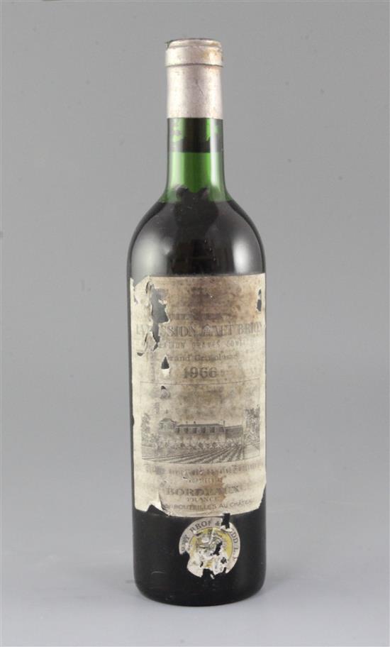 One bottle of Chateau La Mission Haut Brion, 1966. One bottle of Chateau La Mission Haut Brion, 1966.