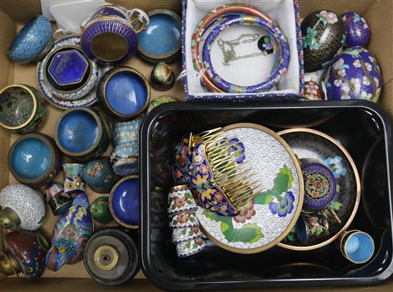 A collection of miniature cloisonne items and jewellery, A collection of miniature cloisonne items and jewellery,