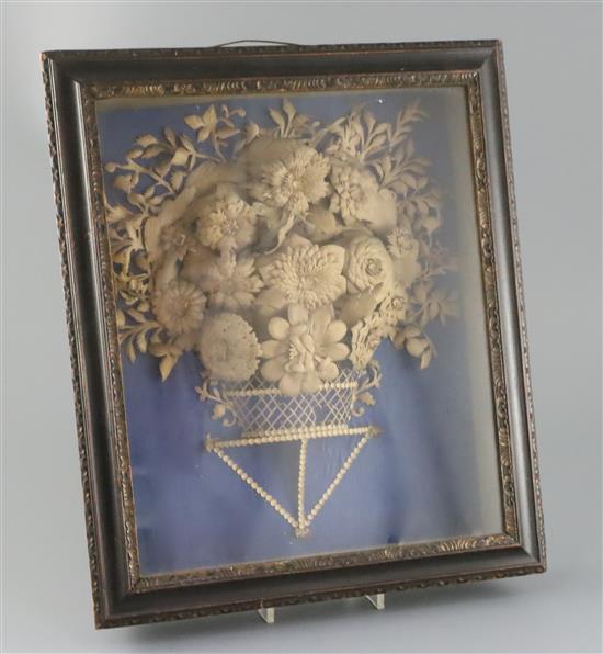 A George III cut-card relief picture, 15 x 11.75in. overall A George III cut-card relief picture, 15 x 11.75in. overall