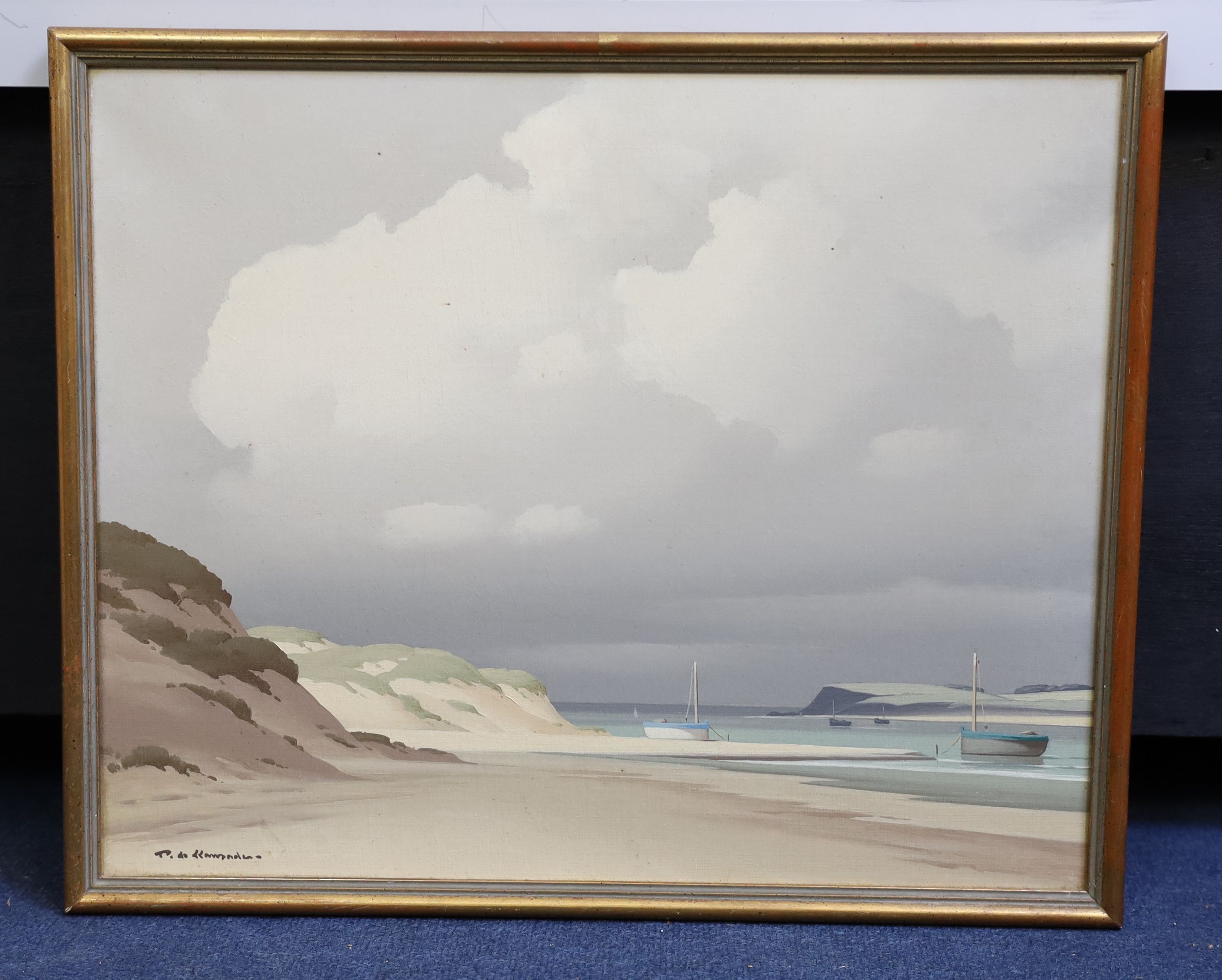 Pierre de Clausade (French, 1910-1976), 'Greve en Bretagne', oil on canvas, 37 x 45cm