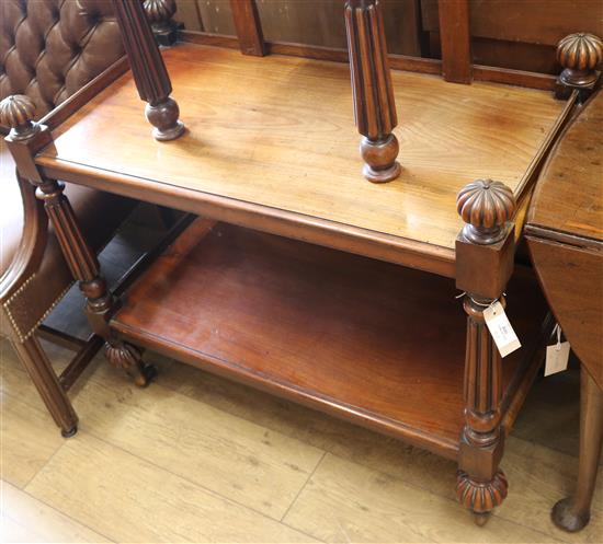 A William IV mahogany dumb waiter (modified) W.91cm A William IV mahogany dumb waiter (modified) W.91cm