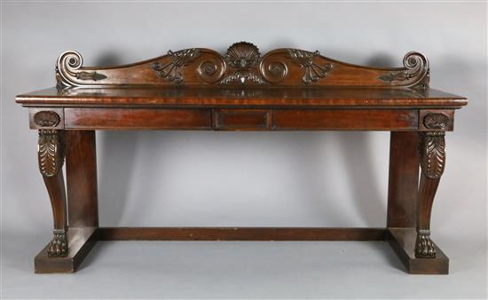 A Regency mahogany serving table, W.7ft 4in. D.2ft 3in. H.4ft A Regency mahogany serving table, W.7ft 4in. D.2ft 3in. H.4ft