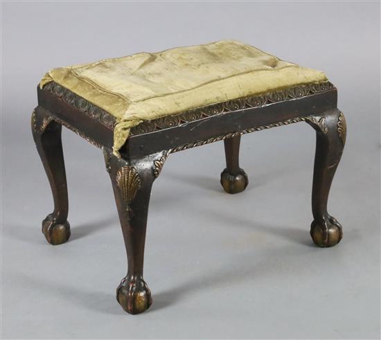 An early 18th century Irish walnut dressing stool, W.2ft 2in. D.1ft 8in. H.1ft 7in. An early 18th century Irish walnut dressing stool, W.2ft 2in. D.1ft 8in. H.1ft 7in.