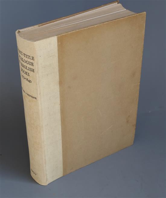 Short-Title Catalogue - A Short-Title Catalogue of Books Printed in England, Scotland and Wales … Short-Title Catalogue - A Short-Title Catalogue of Books Printed in England, Scotland and Wales …