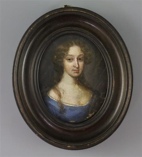 18th century English School Miniature portrait of Sarah Churchill, Duchess of Marlborough 3 x 2.25in. 18th century English School Miniature portrait of Sarah Churchill, Duchess of Marlborough 3 x 2.25in.