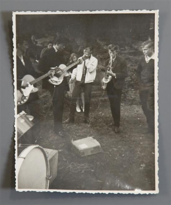 David Bowie unpublished photograph of his first band, The Konrads with Himself, aka Davy Jones David Bowie unpublished photograph of his first band, The Konrads with Himself, aka Davy Jones