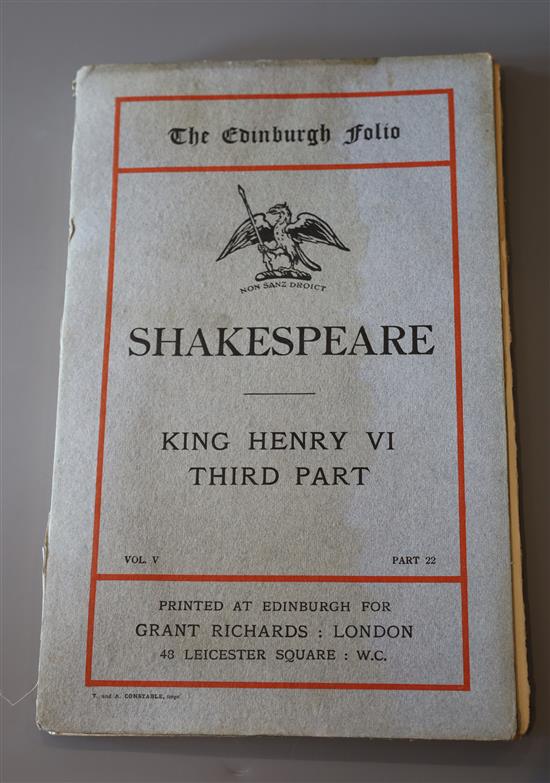 Shakespeare, William - The Works of William Shakespeare - The Edinburgh Folio, one of 1000, complete in 40 vols, folio, paper boards,