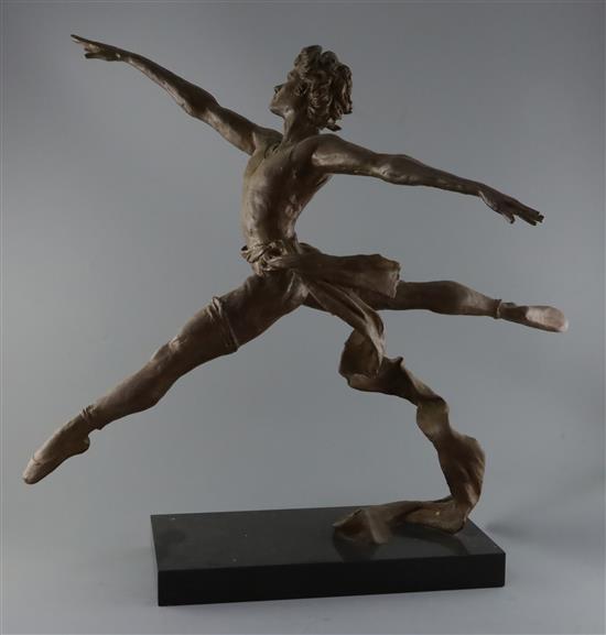 § Enzo Plazotta (1921-1981). A bronze model of Jetee - (David Wall), overall H.25in.