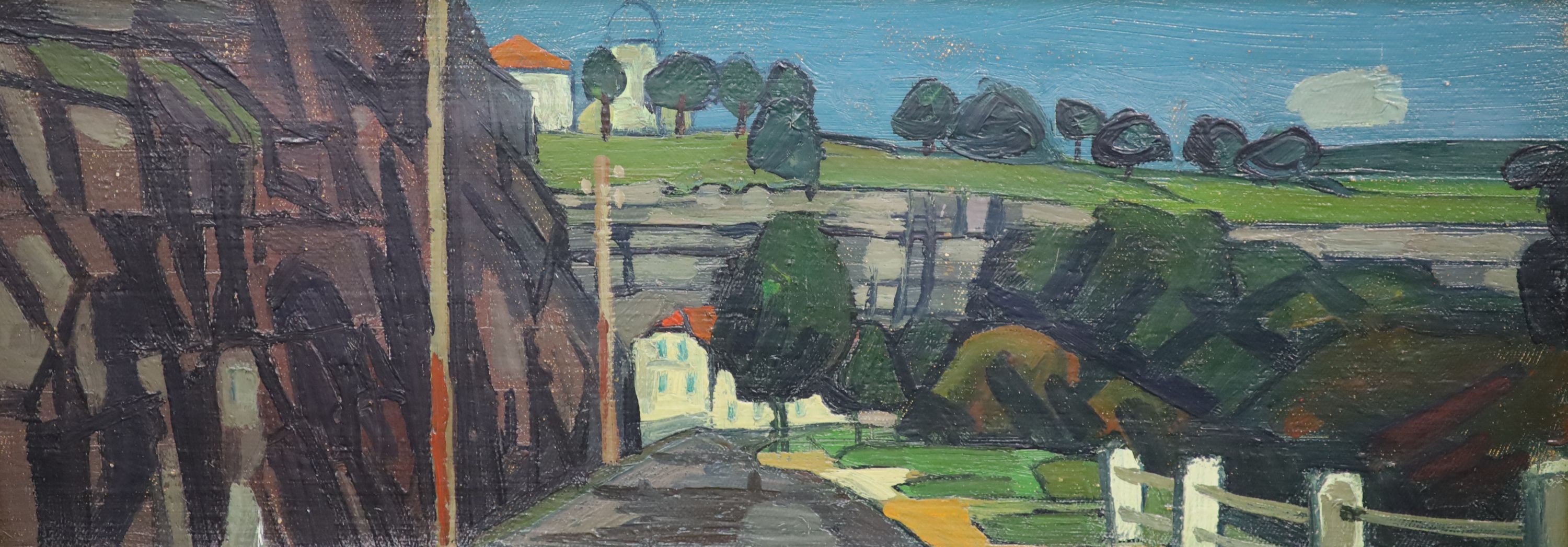 Albert Schnyder-Delsberg (1898-1989), Les Roches (Remonot) 1952, oil on canvas, 32 x 81cm