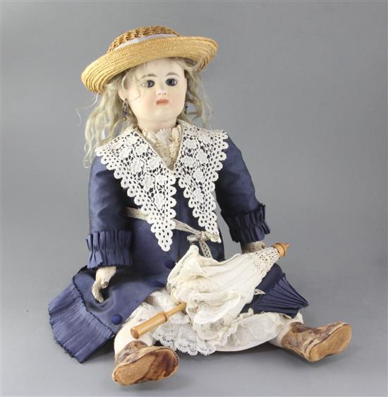 A Rabery et Delphieu bisque headed doll, marked R 2 D, 56 cm (22in.) tall