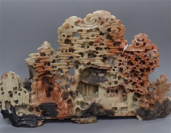 A Chinese soapstone carving 27 x 16.5 A Chinese soapstone carving 27 x 16.5