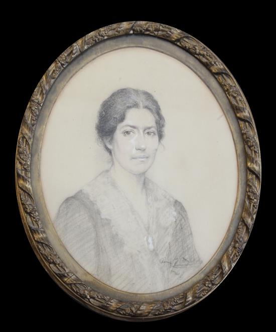 Amy Julia Drucker (1873-1951) Portrait of May Furniss 12.5 x 10.5in. Amy Julia Drucker (1873-1951) Portrait of May Furniss 12.5 x 10.5in.