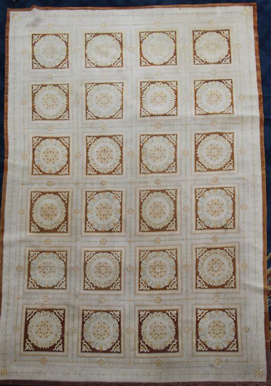 A large cream ground Aubusson carpet, 15ft 6in by 11ft 5in. A large cream ground Aubusson carpet, 15ft 6in by 11ft 5in.