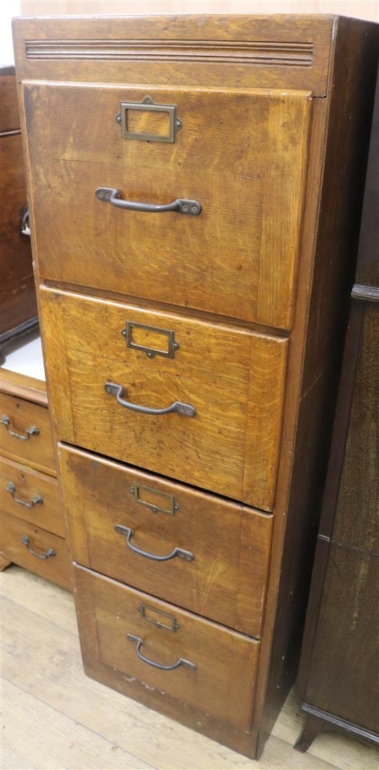 An oak four drawer filing H.139cm Sale 140817