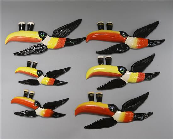Two Carlton ware Guinness advertising sets of three graduated toucan wall plaques (6) Two Carlton ware Guinness advertising sets of three graduated toucan wall plaques (6)
