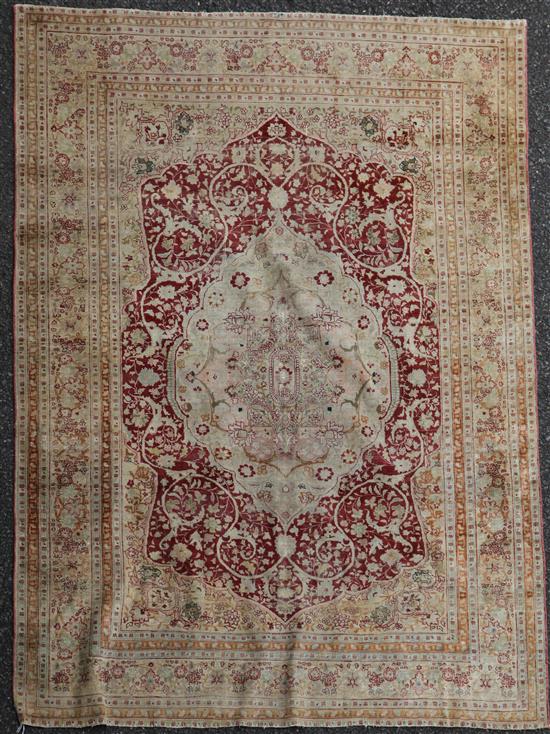 A Qum silk rug, 5ft 3in by 4ft. A Qum silk rug, 5ft 3in by 4ft.