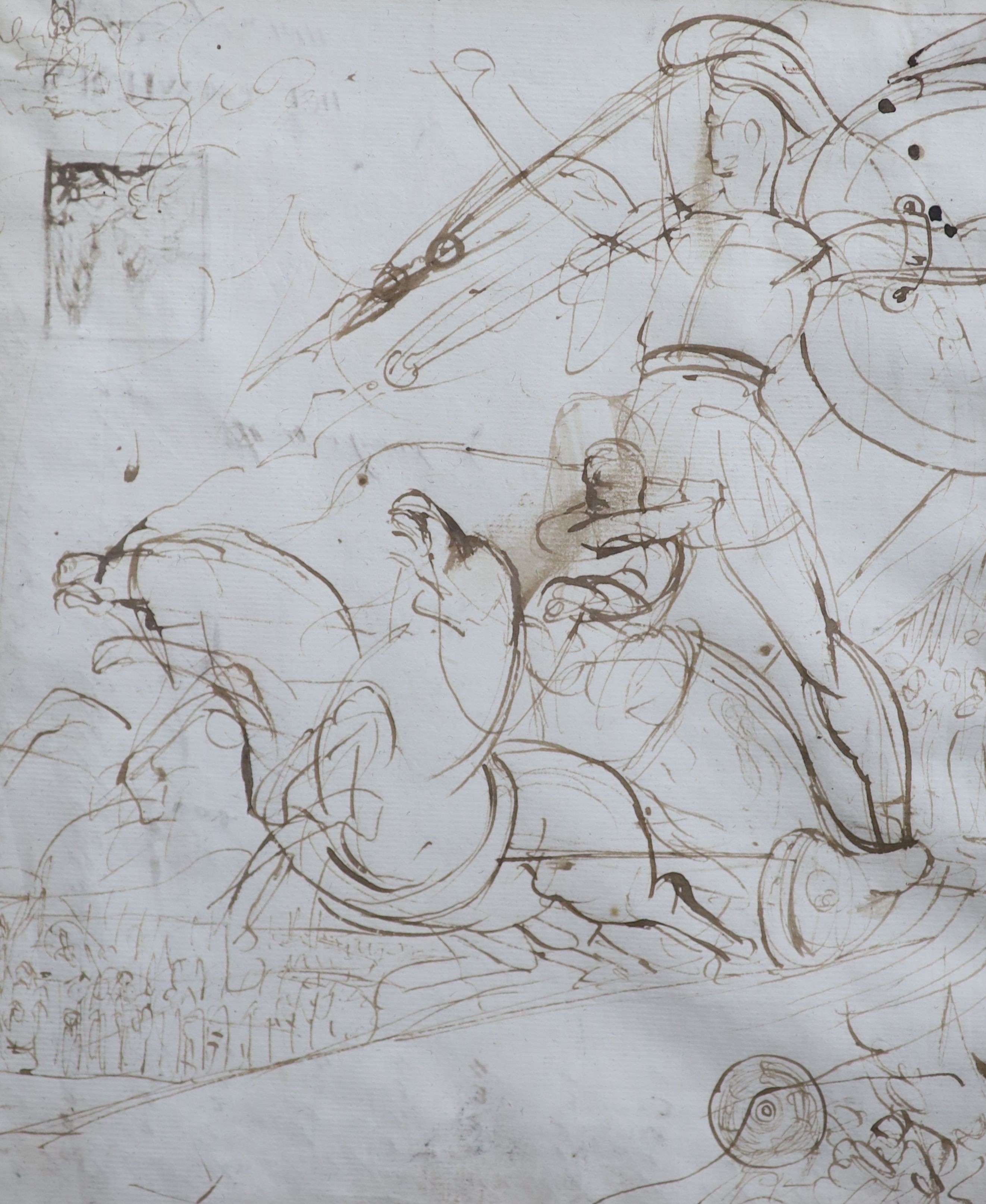 Benjamin Robert Haydon (1786-1846), Achilles returning to Battle, Pen and ink, 28 x 23cm.