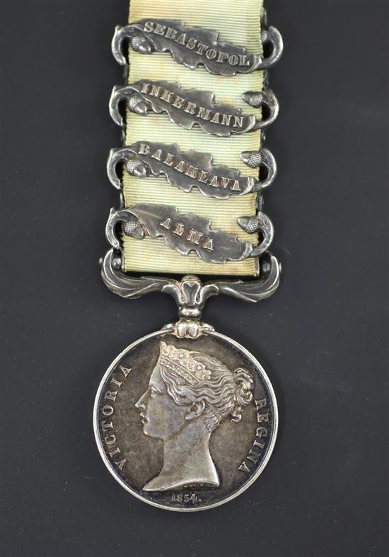 A Crimea medal to Sergeant J.Cowell, Grenadier Guards,
