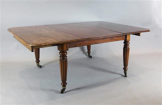 A large George IV mahogany extending dining table, W.4ft 7in. Extendeded 12ft 1in. H.2ft 4in A large George IV mahogany extending dining table, W.4ft 7in. Extendeded 12ft 1in. H.2ft 4in