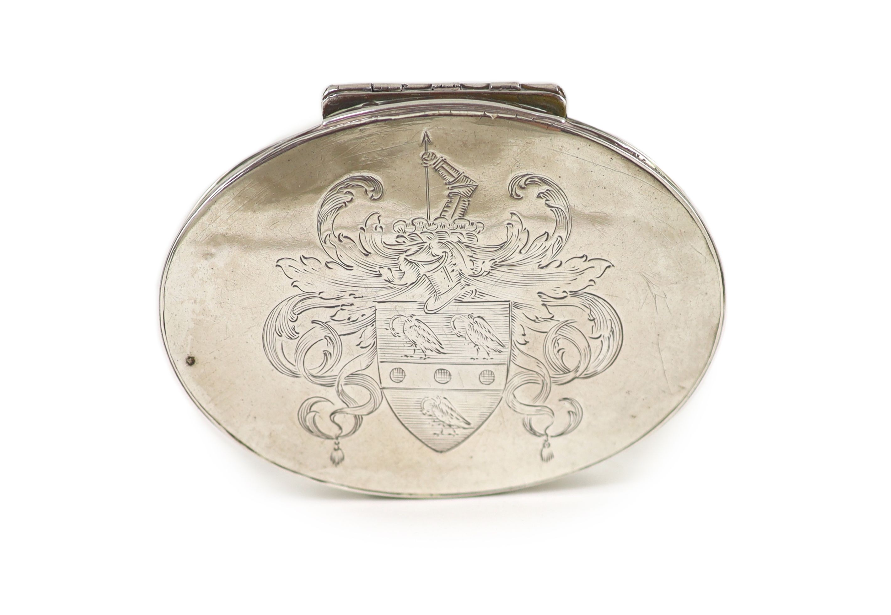 An early George I Britannia standard silver oval snuff box