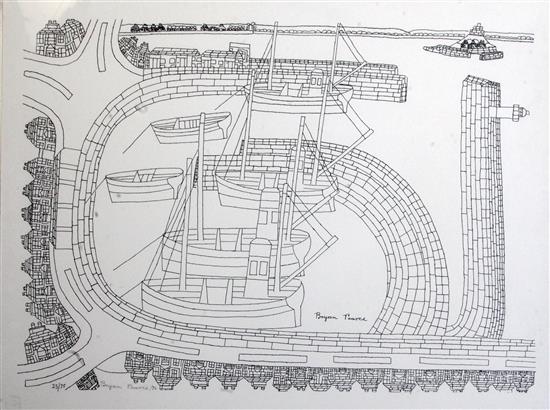 Bryan Pearce (1929-2007) All Around Newlyn 19 x 25.5in. Bryan Pearce (1929-2007) All Around Newlyn 19 x 25.5in.