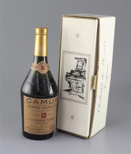 One bottle of Camus Grande Champagne cognac, distilled in 1863, bottled in 1904, no. 52/331, One bottle of Camus Grande Champagne cognac, distilled in 1863, bottled in 1904, no. 52/331,