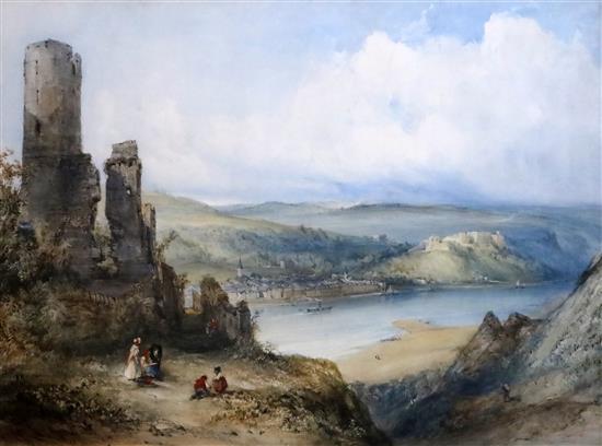 William Callow (1812-1908) St Goar from the Castle of Katz on the Rhine 18.75 x 25.5in.