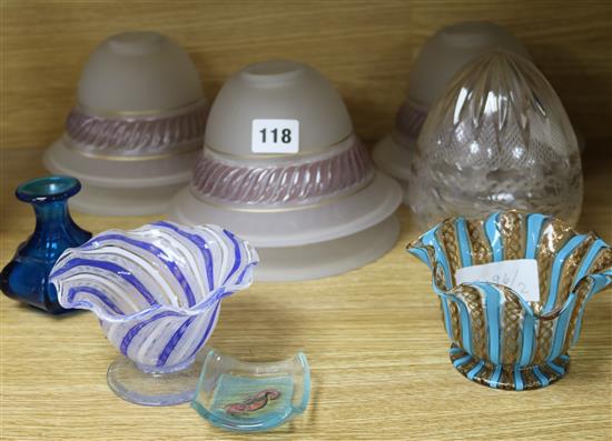 A quantity of Italian glass dishes etc A quantity of Italian glass dishes etc