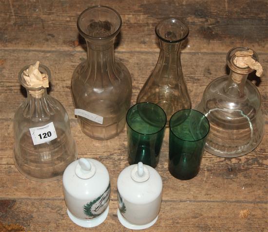 Decanter & 2 glass jars Sale 170815 - Lot 140 - - Gorringe's