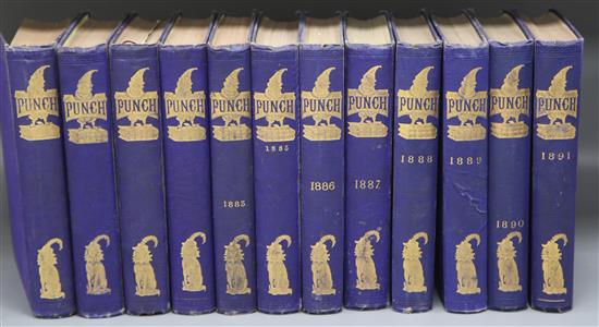 Punch, or the London Charivari, a run from 1842-1983 (excepting 1880, 1884 and 1897), quarto, blue cloth Punch, or the London Charivari, a run from 1842-1983 (excepting 1880, 1884 and 1897), quarto, blue cloth