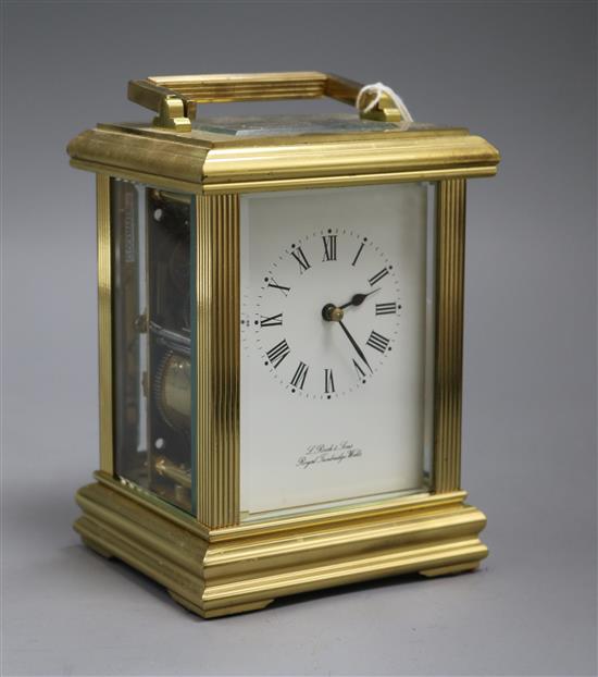 A large French gilt brass carriage clock A large French gilt brass carriage clock