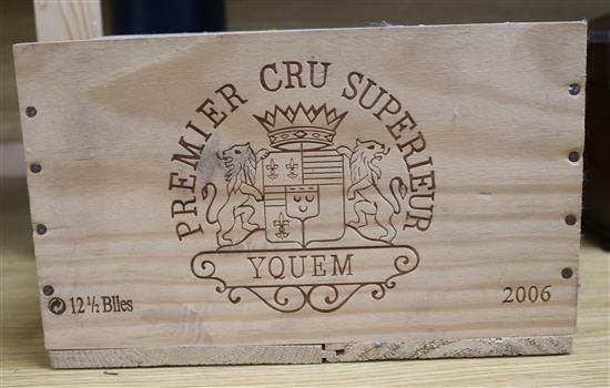 A case of twelve half bottles of Chateau dYquem, 2006 A case of twelve half bottles of Chateau dYquem, 2006